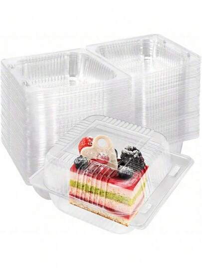 5/10/20/50/100 Stücke Einweg-Rechteckige Transparente Kunststoff Dessert Boxen mit Deckeln, Backverpackung Behälter für Gebäck, Kuchen, Biskuitrollen, Mochi, Salate