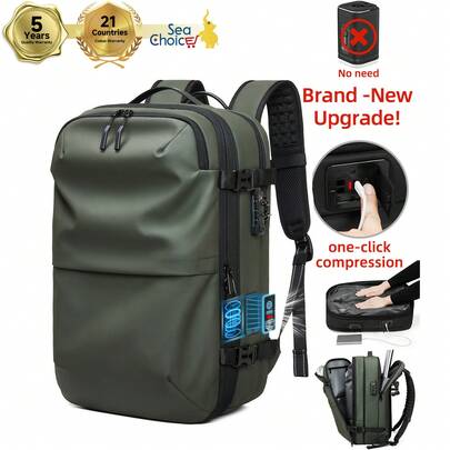 Mochila de vacío Sea Choice de 60 l, expandible, con asistente de compresión al vacío, impermeable, con cierre TSA, para equipaje de mano.