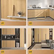 1卷灰色水泥房间装饰卧室壁纸，DIY哑光加厚灰色水泥自粘墙纸，可剥离粘贴，台面纸可移除防水粘性家具贴纸，工业风乙烯基壁纸卷 - 黃色 - 查看 5