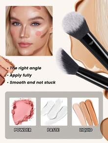 MAANGE 1/2 cọ tán má hồng chuyên nghiệp mềm mại, thích hợp cho các sản phẩm dạng lỏng, kem và phấn - Có thể dùng để đánh má hồng, làm mịn da và làm lớp lót, được làm từ sợi mềm mại, nhẹ nhàng trên da, thích hợp để mang theo khi đi du lịch, sử dụng tại nhà hoặc ngoài trời, là món quà phụ kiện trang điểm tuyệt vời cho bạn bè, cũng có thể được sử dụng như cọ nền, cọ che khuyết điểm, cọ má hồng, cọ tạo khối, cọ bronzer, cọ phấn phủ, v.v. - màu đen - Xem 12