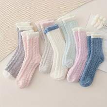 15 Pairs Women's Thermal Socks - Extreme Cold Protection Winter Socks With Anti-Slip Silicone Grip, Pastel Colors Non-Slip, Shape-Retaining For Everyday, Gym, Postpartum - Ideal Christmas/HolidayGift In Gift , Everyday Warm Socks, Plush Texture Design, Antislip Construction - Multicolor - View 6