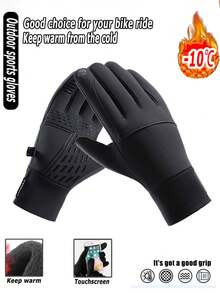 Guantes gruesos a prueba de viento para hombre, guantes cómodos y cálidos de dedo completo con pantalla táctil, guantes antideslizantes para ciclismo, diseño ergonómico, esenciales para esquiar y deportes