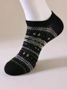 5/10 pares de calcetines de tobillo, calcetines de tripulación o calcetines invisibles a rayas vintage de colores aleatorios, adecuados para otoño/invierno - Multicolor - Ver 5