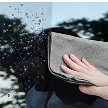 5片装神奇清洁布，无痕玻璃擦拭布，颜色：黑色或灰色，适用于：汽车玻璃、窗户、厨房、浴室、水龙头等，家务清洁布 - 黑色 - 查看 5