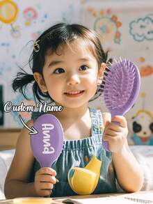 1pc Customized Children's Comb, Can Personalize Name, Mini Wet Hair Brush, Toddler Comb, Kids Comb, Baby Brush, Girls Gift, Dance, Cheerleading, Party Favor, Children's Travel Comb, Christmas Gift For Kids, Gift For Him, Gift For Friends, Toddler Gift, Personalized Children's Gift, Kids Gift, Children's Day Gift, Christmas Gift - Multicolor - View 12