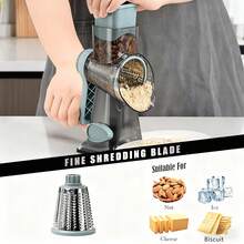 Cortador de verduras transparente azul multifunción, rebanador de frutas, rallador, conjunto de máquina rebanadora con pelador - Azul - Ver 6