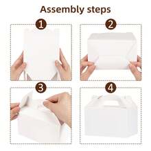 Tomnk 48 Pack White Party Favor Treat Boxes, Candy Boxes, Gable Gift Boxes With Handles For Birthday, Wedding, Mother's Day - 白色 - 查看 11