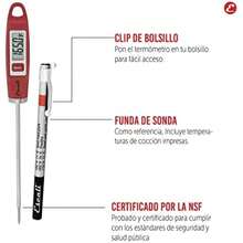 Escali DH1 Gourmet - Termómetro digital para carne con sonda extra larga, certificado NSF, negro(Rojo -) - Tipo 1 - Ver 5