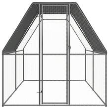 vidaXL Outdoor-Hühnerkäfig 2x4x2 M Verzinkter Stahl - Argento - Visualizzare 2