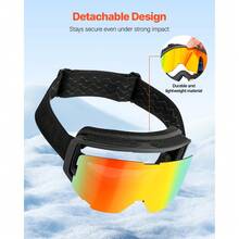 Ski Goggles, Cylindrical Lens With Orange Revo Coating, OTG Anti Fog Snow Goggles For Men Women Youth, TPU Frame & Ventilation Structure, Suitable For Skiing, Skating, Snowboarding, Cycling - framed black cylinder orange - 查看 8