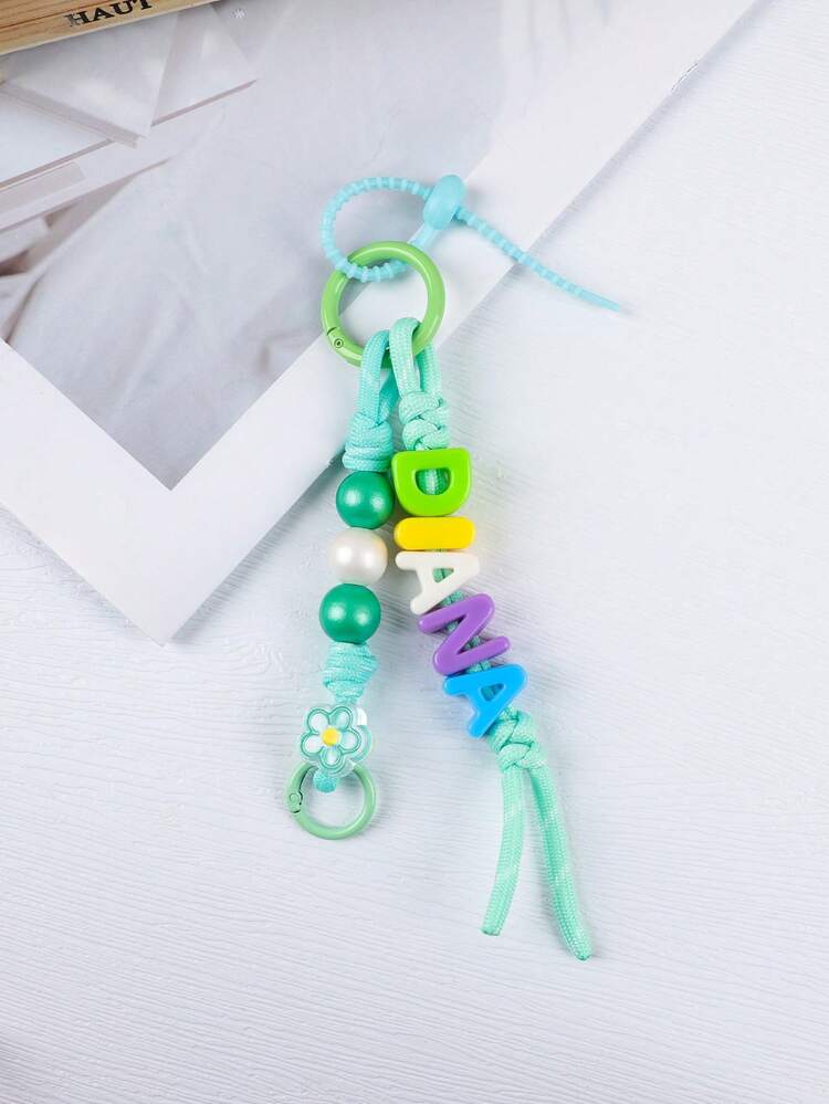 1 móc khóa hạt chữ Acrylic Macaron nhiều màu tùy chỉnh, hạt gỗ mờ phủ UV lấp lánh & phụ kiện hạt hoa Acrylic, dây đeo silicon nhiều màu, móc khóa tùy chỉnh, tên tùy chỉnh, quà tặng sinh nhật cho phụ nữ tùy chỉnh, mặt dây chuyền túi tùy chỉnh - móc khóa - Xem 14