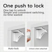 Valentine's Day Invisible Storage Locks (With Heart Key) - Magnetic Proofing Drawer/Cabinet Latches, Strong Adhesive No Tools, Safe For Painted Plastic