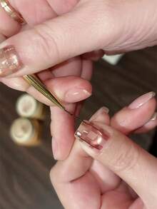 1支双头美甲拉线笔，适用于绘制长线条、细节和精细图案，可用于美甲勾线、UV凝胶指甲油绘画等。 - 彩色 - 查看 4