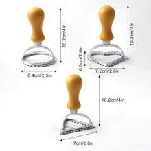 3件套意面制作器套装 - 高级哑光手柄，易于使用的压模和切割轮，适用于自制意面、饼干、馄饨、饺子模具 - 黃色 - 查看 3