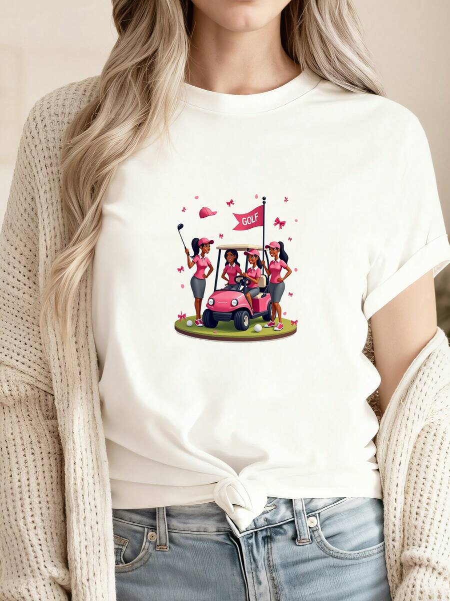 , Gift For Golfer, Gift For Her, Golf Mom Shirt - trắng - Xem 1