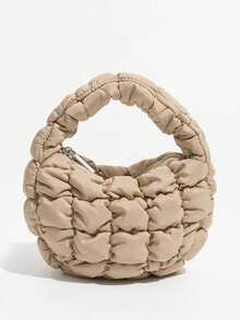 2025 Neue Mode Kleine Nische Design Vielseitige Rautenmuster Dopamin Stil Multi-Farben Optional Süß Schick Pastoraler Koreanischer Stil Herbst/Winter Mini Handtasche, Shopper, Wolken Tasche, Plissee Tasche - Verschiedenfarbig - Übersicht 5