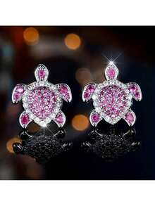 Pair Of Cute And Exquisite Turtle Earrings, Women's Party Banquet Fashion Accessories - 藍色 - 查看 11