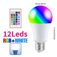 25W LED Smart Bulb RGB With Remote Control E27/E26 Colorful Indoor 220V/110V Multi-Color Changing Dimmable Recessed Ceiling 5W Bedroom Holiday Night Decoration 15W 4 Flashing Modes Party Bar Spotlight 20W Living Room Gaming Backlight Atmosphere Light 10W - RGB Bulb-with 24key Remote(E27/E26) - View 22