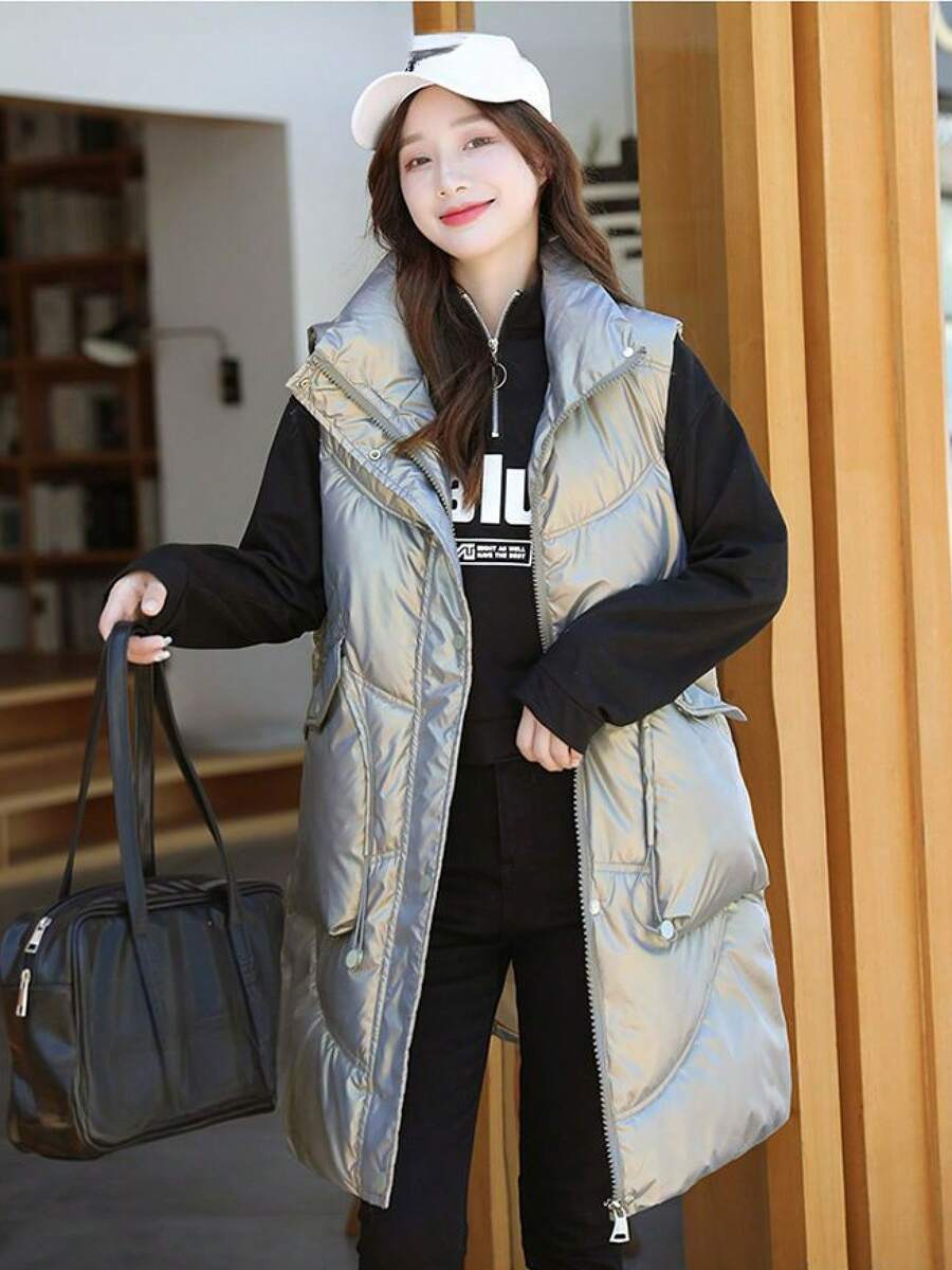 Women Winter Coats - Grey - View 1