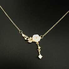 1 Piece Elegant Cherry Blossom Pendant Necklace For Women - Perfect For Any Occasion, Adds Style And Elegance To Your Look! - Bạc - Xem 8