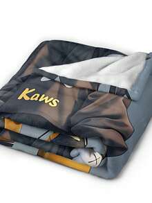 Kawss Kawaii Kaw Blanket Anime Themed Comfort Blanket - Soft Flannel Throw, Perfect Gift For Fans, For Christmas, Birthday, Halloween, For Cozy Home Use & Camping Trips - 黑色 - 查看 4