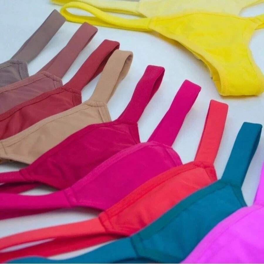 Set Of 12 Microfiber Double String Panties | Luxury Lingerie | Assorted Colors - Multicolor - Ver 1