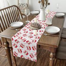 Decoração de mesa de jantar com laço rosa para festa em casa, meninas, caminho de mesa com laço de flor de cerejeira, adequado para crianças, meninos e meninas, lenço de penteadeira com laço rosa, caminho de mesa, quarto estilo princesa - Multicolorido - Ver 2