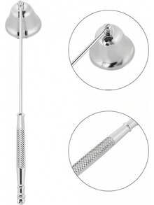 Cubierta de Apagavelas, Apagallamas de Mecha de Acero Inoxidable, Apagador de Velas Cortador de Mecha Cubierta de Vela para Apagar la Llama de la Vela de Forma Segura (Plata) - 1 - Ver 5