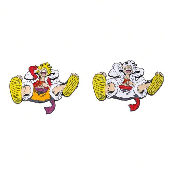 ONE PIECE ONE PIECE 1/2 Pcs Adventure Cartoon Brooch Handsome Nika Monkey D. Luffy Enamel Pin Backpack Clothing Jewelry Metal Badge Accessories Gift For Friends