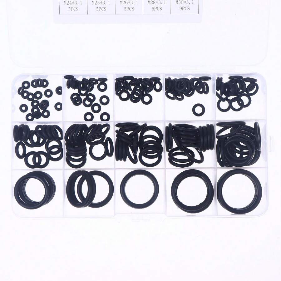 175/200Pcs Sealing Elastic Band Rubber O Ring Set Gaskets Seal Nitrile Rubber Bands High Pressure O-Rings Repair Kit