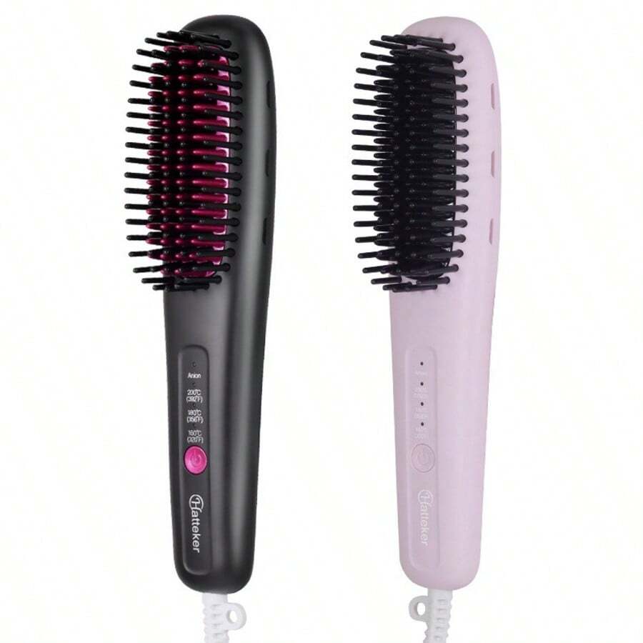 Hatteker Design Portable Electric Straightener Comb Hair Straightener Brush Hot Comb Brush - EU C Type Plug(220-240V) - View 1
