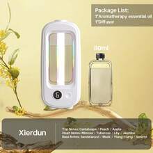 Hotel Grade Essential Oil Diffuser, Long-Lasting Indoor Mist, Aromatherapy Diffuser, Office Air Freshener, Quiet Aroma Diffuser, Home Automatic Fragrance Mist - Rechargeable/Desktop/Wall-Mountable/6 Adjustable Modes/Mood Light/6 Aroma Oils: Lavender, True Self, Gardenia, White Peach Oolong, Serenity, Shangri-La - White - View 8