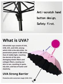 水中绽放的遮阳伞，乙烯基遮阳伞，防晒遮阳伞，折叠伞，男女通用伞，加厚乙烯基防晒防雨两用遮阳伞，折叠三折伞防紫外线遮阳伞 - 彩色 - 查看 8