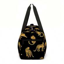 Túi du lịch cỡ lớn in hình động vật, túi xách tay gấp gọn tiện dụng, túi hành lý, túi đựng đồ qua đêm, túi đựng đồ du lịch bền chắc, đồ dùng cần thiết cho du lịch biển, kỳ nghỉ, dành cho nam và nữ. - màu đen - Xem 4