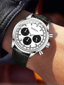 1 Stück Herren Quarzuhr, Lässig Business Klassisch mit drei Augen, gemischte Skala, runder Zifferblatt, geeignet für täglichen Gebrauch, Dekoration oder Geschenk für Freunde und Väter