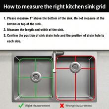 Kitchen SinksRejilla de fregadero de cocina de acero inoxidable protectores de fregadero de 13 x 11.6 x 1.2 pulgadas con orificio de drenaje central estante para fregadero para parte inferior del fregaderoKitchen Sinks - plateado - Ver 3