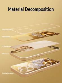 1pc Customized Name, Golden Apple Design Creative Phone Case Compatible With Samsung S24 Ultra/S25 Ultra And Apple 17 Pro Max/16 Pro Max/15 Pro/14 Plus/13 Pro/12 Pro Max/11/Xs Max/8/7/6 Plus, And /Redmi Phones, Suitable As Birthday Gift, For Girlfriend/Boyfriend Or Personal Use