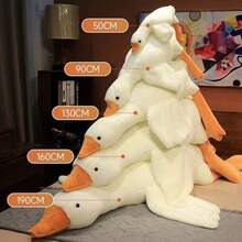2025 New Arrival - Cute Lying Down Plush White Goose Doll, Girlfriend Sleeping Pillow, Adorable Crawling Goose Plush Doll, Birthday/Holiday/Valentine's Day Gift, Perfect Present, Gift - Multicolor - View 1