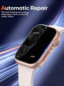 8pcs New Transparent Soft TPU Screen Protector Film Compatible With Apple Watch Series 10/Ultra/SE/8/7/6/5/4/3/2/1 38/40/41/42/44/45/49mm - Clear - View 6