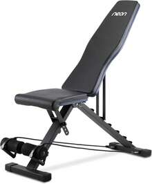 NEÓN |   Banco De Ejercicio Plegable Multiposición – Ajustable – Para Pesas Musculación – Con 2 Ligas Incluídas – Entrenamiento De Cuerpo Completo - 1 - Ver 3