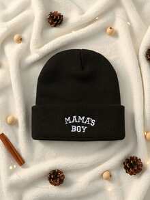 1顶/2顶婴儿针织帽，纯色儿童帽，适合日常佩戴，秋冬季