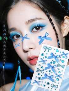 1 miếng dán hình bướm đính đá, 1 miếng dán hình trái tim đính đá, 5 màu: Hồng, Đỏ, Xanh dương, Tím và Trắng, Miếng dán trang trí mặt hình bướm đính đá, Miếng dán mặt hình trái tim và hình tròn, Miếng dán mặt, Miếng dán mặt tự làm, Miếng dán trang điểm dưới mắt, Miếng dán kim cương pha lê, Miếng dán trang điểm - Nhiều màu - Xem 6