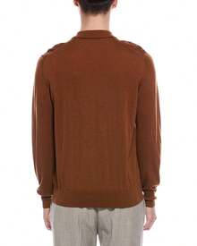 Bruno Magli Wool Polo Sweater - màu nâu - Xem 3