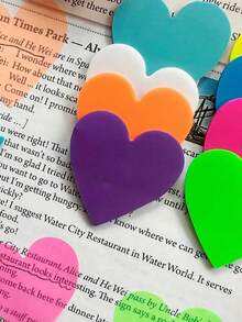 160 Heart - Shaped Transparent Waterproof Stickers, Translucent Bookmark Page Index Stickers, Wrong - Answer Sticky Notes, Office And School Stationery. - Multicolor - View 2