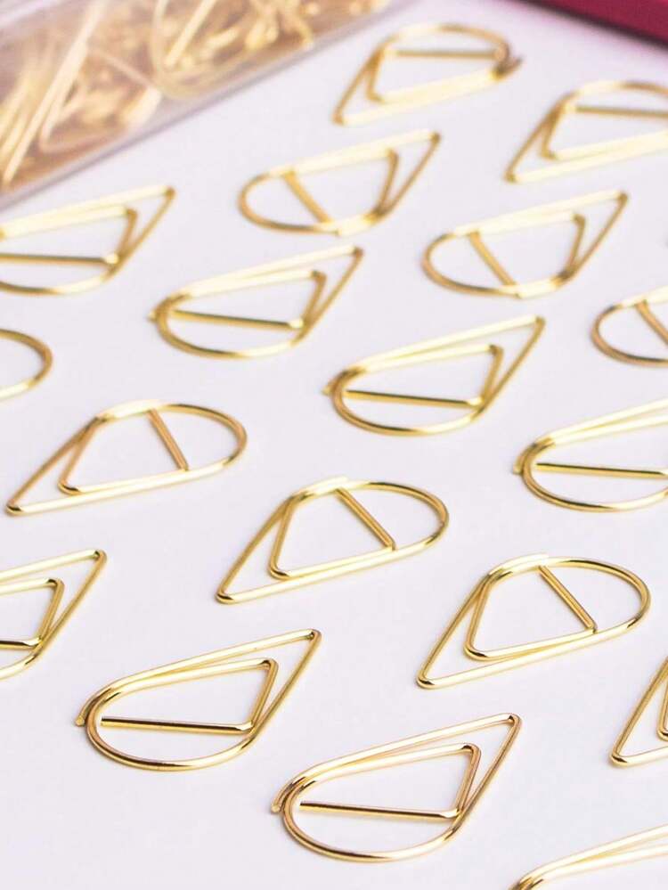50/100/200 piezas - Clips de papel con forma de gota de agua en color dorado/oro rosa/plateado - Dorado - Añade 7