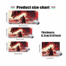 YUFZX Fashion Anime Warrior And Fiery Dragon Style Extended Mouse Pad, Large Gaming Desk Mat, Stylish Desk Decor And Protection Pad, Rubber Anti-Slip Edges, Multi-Sized, Perfect For Laptops, Desktop Gaming, Work, Home, Great Gift For Boys, Girls, Christmas And Halloween Gifts - Multicolor - View 9