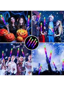 Mother's Day  Glow Sticks Bulk - Pcs Foam Sticks Glow In Dark Party Supplies With 3 Modes Flashing Effect, Glow Batons Party Favors Party Wedding Birthday Concert Halloween,Easter - 白色 - 查看 3