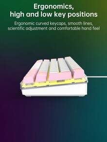 Tastiera cablata K401 con sensazione meccanica, 61 tasti, retroilluminazione RGB, adatta per computer e uffici