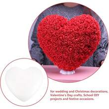 3pcs Solid Foam Heart Mold DIY Handmade Wedding Valentine's Day Heart Shaped Decoration Scene Layout Material Gift Giving Love White Embryo Foam Model