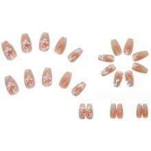Blush Press On Nails Cute Coffin Medium Fake Nails Tips Full Cover Bling Cat Eyes False Nails For Women And FFgirls 24PCS{Inchcolor_nameinch:InchNails-06inch} - 指甲-06 - 查看 3